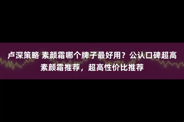卢深策略 素颜霜哪个牌子最好用？公认口碑超高素颜霜推荐，超高性价比推荐